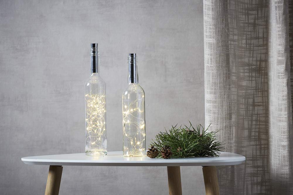 STAR TRADING LED-Lichterkette Dew Drops, Flaschenkorken silber 2m 40 LED warmweiß – Bild 3 von 4