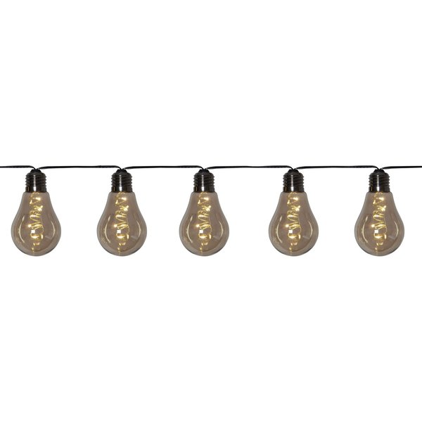 STAR TRADING LED-Lichterkette Glow, 10-flammig, 10x5 warmweiße LEDs, ca. 3,6 m, mit Trafo IP44, Vierfarb-Karton