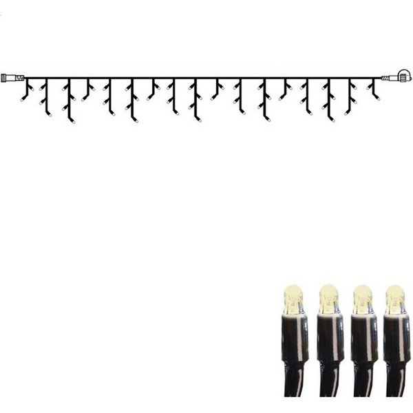 STAR TRADING LED-Lichtervorhang System24 LED Eisregen Vorhang 3x0,4m Icicle Lichterkette koppelbar, 49-flammig