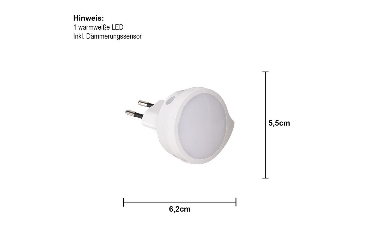 STAR TRADING LED Nachtlicht Functional, Rundes Nachtlicht,Functional' für die Steckdose, matte Lichtquelle, w – Bild 5 von 5
