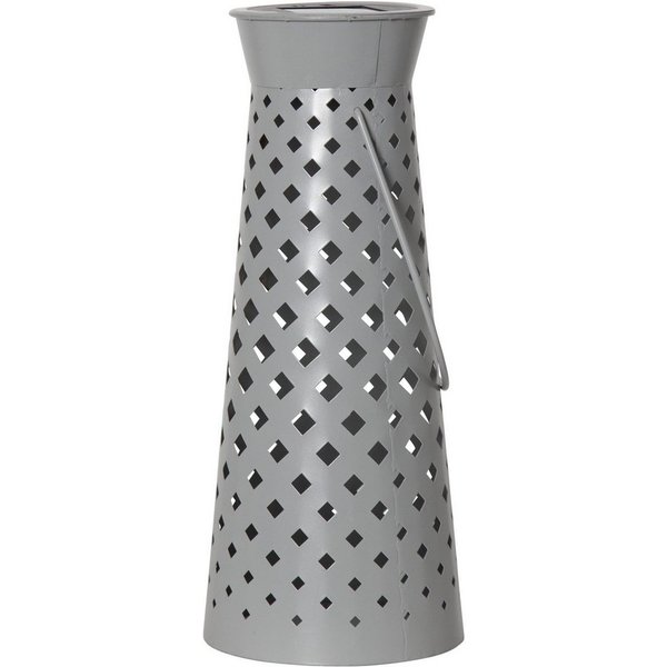 STAR TRADING LED Solarleuchte Romby, LED Solar-Laterne,Romby , Metall, Dämmerungssensor, grau, 32cm