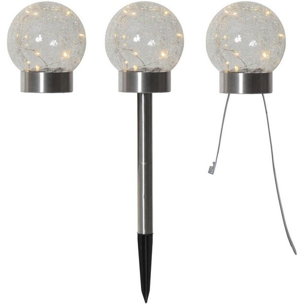 STAR TRADING LED Solarleuchte Solar Dekoration Glory, Tageslichtsensor, LED fest integriert, Warmweiß, 3-in-1-Nutzung, 10 Dewdrops, Dämmerungssensor