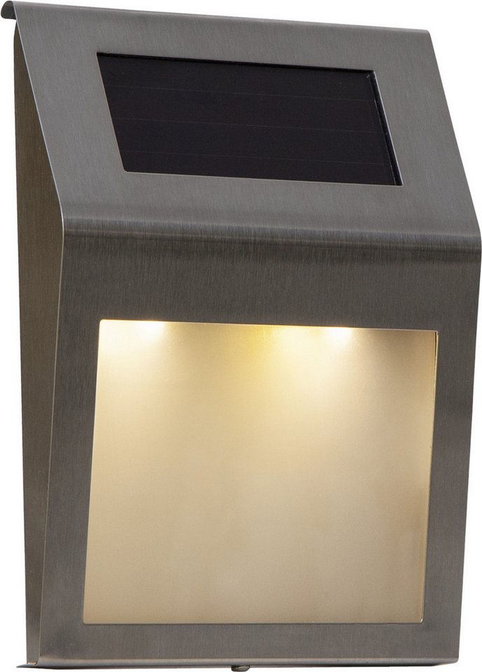 STAR TRADING LED Solarleuchte Solar-Wandleuchte Wandy, Tageslichtsensor, LED fest integriert, Warmweiß, Hausnummernleuchte mit Sticker-Set, Dämmerungssensor – Bild 5 von 5