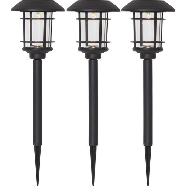 STAR TRADING LED Solarleuchte Solar-Wegleuchte Fride, Tageslichtsensor, LED fest integriert, Warmweiß, 3er-Set, Dämmerungssensor, Bollard-Optik