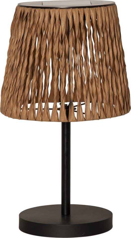 STAR TRADING LED Solarleuchte Solarlampe Cesta, Tageslichtsensor, LED fest integriert, Warmweiß, Dämmerungssensor, synthetische Rattan-Optik – Bild 3 von 5