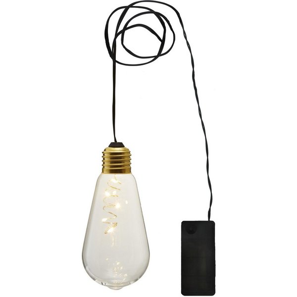STAR TRADING Pendelleuchte Glow, LED Hängeleuchte,Glow , Batterien und Timer, Leuchtdraht, klar, 13cm