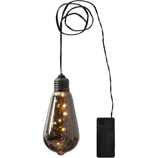 STAR TRADING Pendelleuchte Glow, LED Hängeleuchte,Glow , Batterien und Timer, Leuchtdraht, schwarz, 13