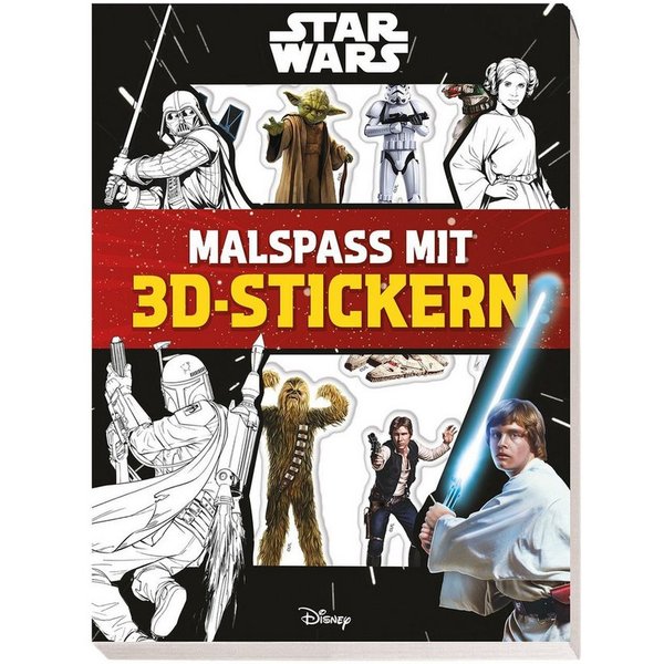 Star Wars: Malspaß mit 3D-Stickern Block mit Stanzung und mit hochwert / Panini