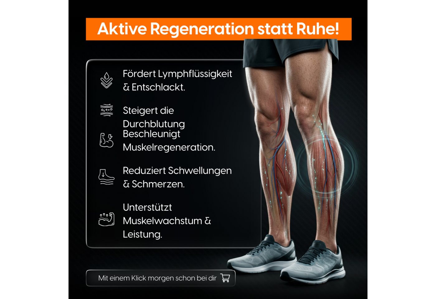 STARKFELD Lymphdrainage-Gerät STARKBOOTS® Lymphdrainage Gerät – Recovery Boots & Bein Massagegerät, 8 Drucksensoren, Bein Massagegerät mit kabellosem Smart Moni – Bild 4 von 5