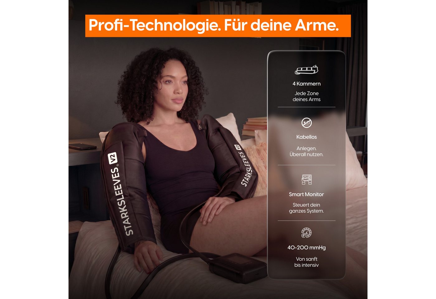 STARKFELD Lymphdrainage-Gerät STARKBOOTS® Lymphdrainage Gerät – Recovery Boots & Bein Massagegerät, 8 Drucksensoren, Bein Massagegerät mit kabellosem Smart Moni – Bild 3 von 5