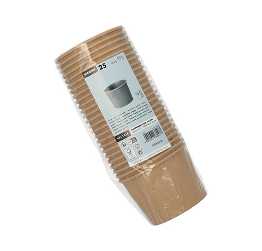 Starpak Becher 25 Suppenbecher, Pappe 350 ml Ø 9,8 cm · 7 cm braun – Bild 3 von 4