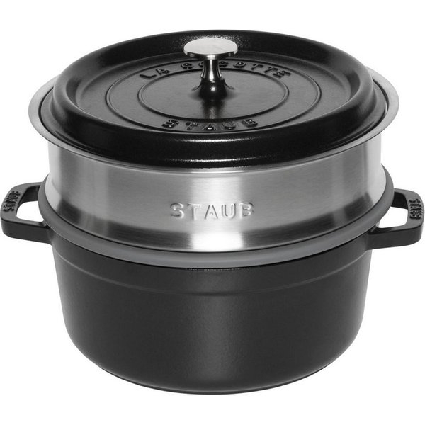 Staub Auflaufform La Cocotte 24cm rund, mit Dämpfeinsatz, Gusseisen