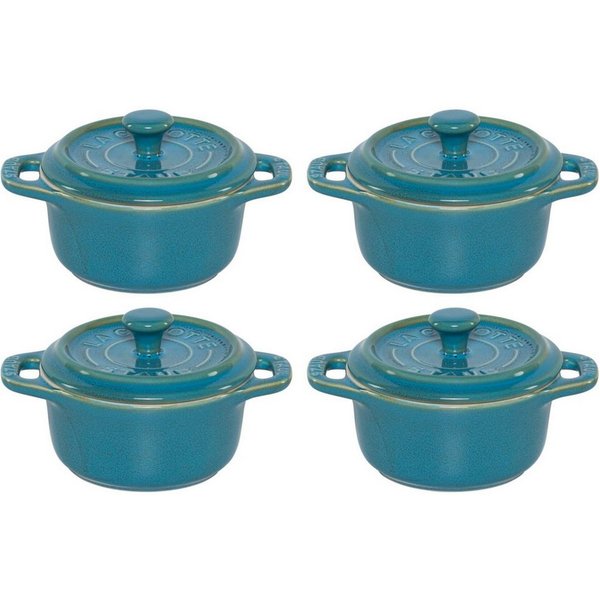 Staub Auflaufform Mini Cocotte Set 4-tlg. rund, Keramik, Keramik