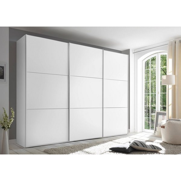 STAUD Schwebetürenschrank Includo,"Premium Variante in Weiß in 249cm Breite" (3 Breiten (ca. 250, 280 oder 300cm), Höhe 222cm)