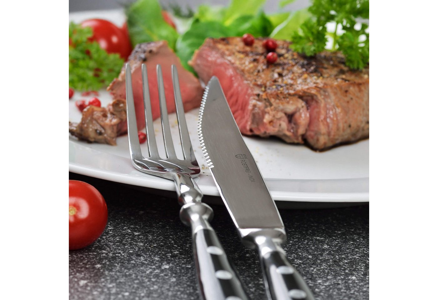 GRÄWE Steakmesser GRÄWE Steakmesser 6 Stück, Serie Nürnberg, schwarz – Bild 4 von 5