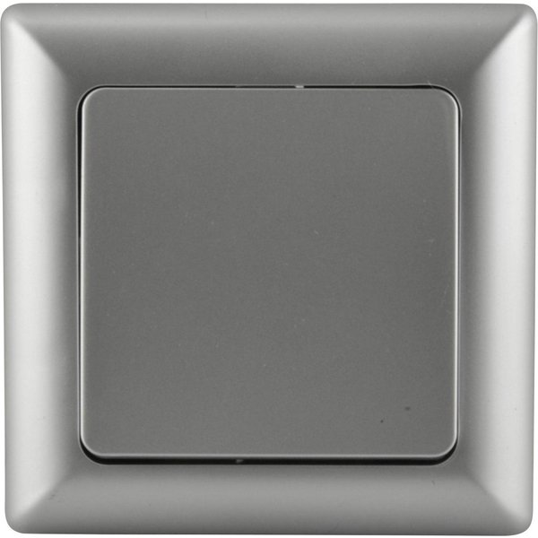 UNITEC Steckdose Unitec Aus-Wechselschalter mit Rahmen silber
