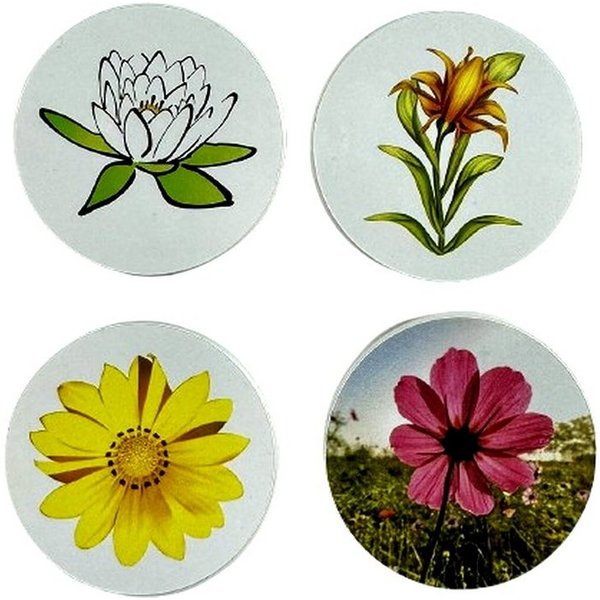 STECKEL Wanddekoobjekt 4x Steckdosenabdeckung mit bunten Blumen Staubschutz, DS-483 (Spar-Set, 4 St., Komplettset), Deko, Modern, Steckdose staubfrei, Steckdose