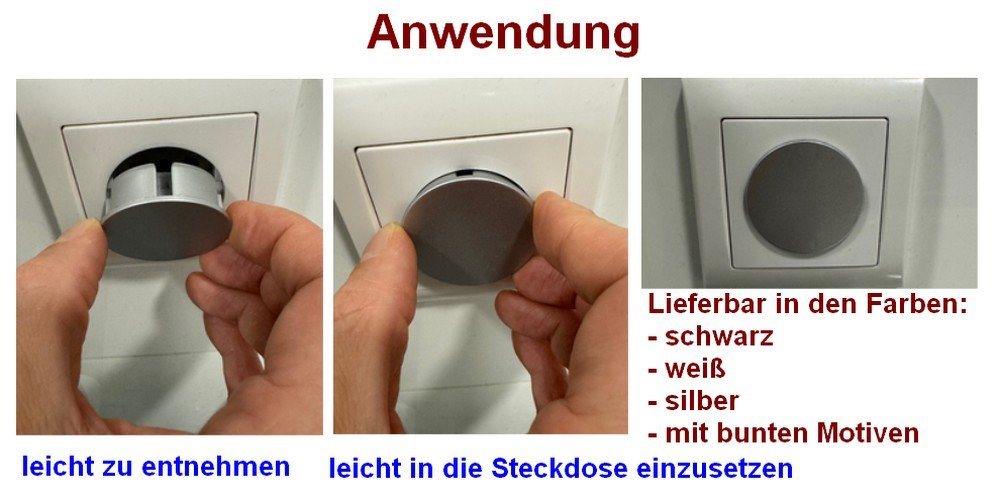 STECKEL Wanddekoobjekt 4x Steckdosenabdeckung mit bunten Blumen Staubschutz, DS-483 (Spar-Set, 4 St., Komplettset), Deko, Modern, Steckdose staubfrei, Steckdose – Bild 3 von 5