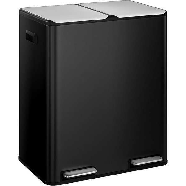 STEELSØN Mülleimer Elyron 2x30 Liter, Tretmülleimer mit Geruchsfilter, Abfalleimer aus Edelstahl, mit Soft-Close-Funktion & Inneneimer