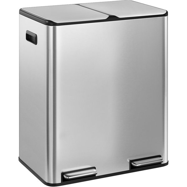 STEELSØN Mülleimer Elyron 2x30 Liter, Tretmülleimer mit Geruchsfilter, Abfalleimer aus Edelstahl, mit Soft-Close-Funktion & Inneneimer