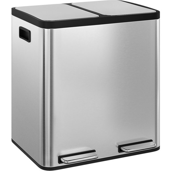 STEELSØN Mülleimer Epsilon mit Soft-Close-Funktion, Tretmülleimer mit Inneneimern, Abfalleimer aus Edelstahl, verfügbar in 2x15L oder 3x15L