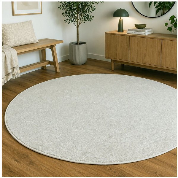 Steffensmeier Teppich Levanto Rund, rund, Kurzflor Teppich, Wohnzimmer
