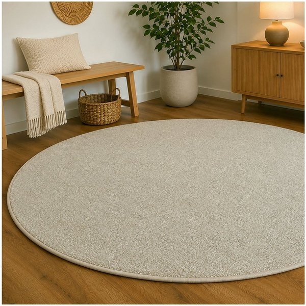 Steffensmeier Teppich Levanto Rund, rund, Kurzflor Teppich, Wohnzimmer