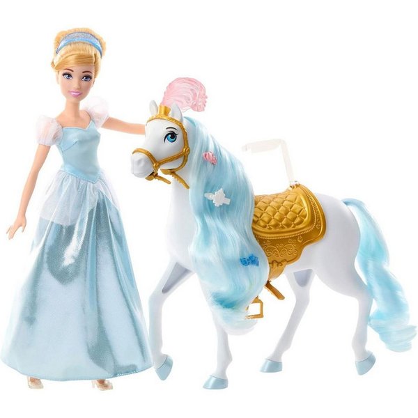 Mattel® Stehpuppe Mattel HPF95 - Disney Princess - Cinderella mit Pferd