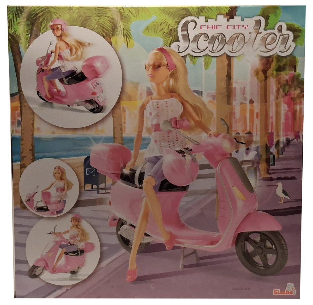 SIMBA Stehpuppe Simba Steffi Love Chic City Scooter mit Roller Helm Spielfigur Puppe – Bild 2 von 2