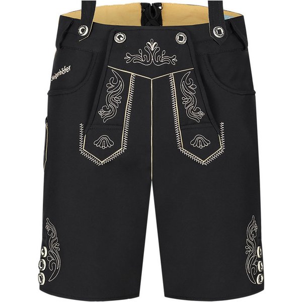 Steigenhöfer Manufaktur Trachtenhose Lukas Softshellhose im Lederhosen Look – Lederhose Herren Stil Tracht (Inklusive verstellbarer Träger) Atmungsaktiv - Schne