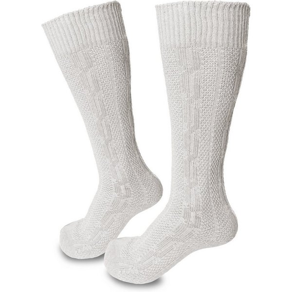 Steigenhöfer Manufaktur Trachtensocken mit Edelweißanstecker und Zopfmuster - Socken für Herren und Damen Bayerische Trachtenstrümpfe aus Baumwolle für dein Okt