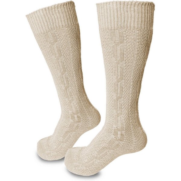 Steigenhöfer Manufaktur Trachtensocken mit Edelweißanstecker und Zopfmuster - Socken für Herren und Damen Bayerische Trachtenstrümpfe aus Baumwolle für dein Okt