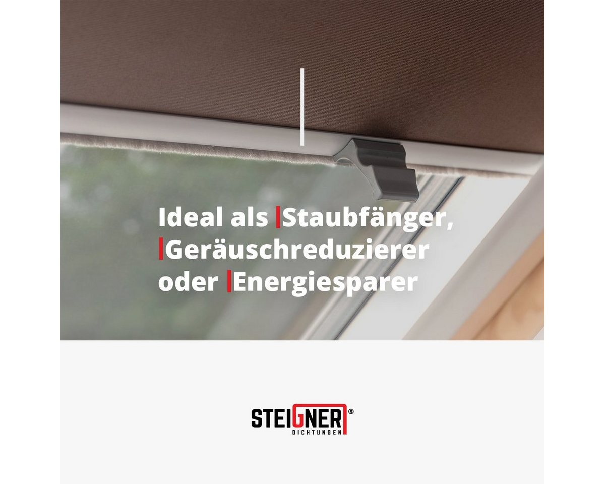STEIGNER Duschdichtung Bürstendichtung selbstklebend 20mm Bürstenhöhe Türdichtung 5m Länge, L: 500 cm – Bild 4 von 5