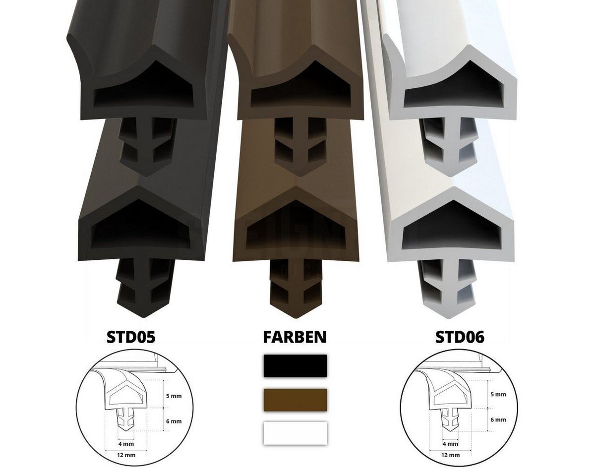 STEIGNER Türdichtband STD05 Türdichtung, Zimmertürdichtung Gummidichtung Türzargendichtung Türanschlagdichtung – Bild 4 von 5