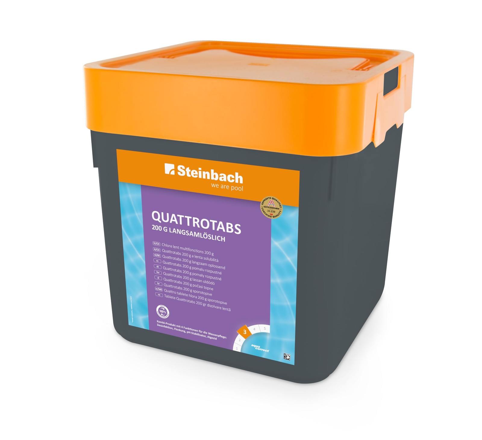 Steinbach Poolpflege Quattrotabs langsamlöslich 200g Tabs 5 kg ideal f