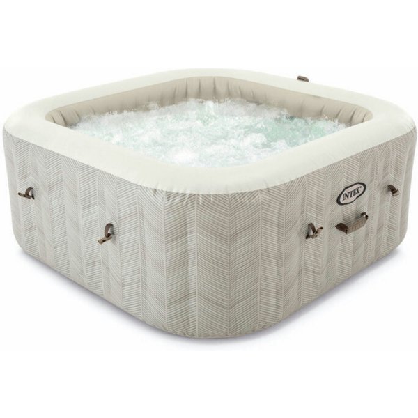 Steinbach Whirlpool PureSpa Chevron Deluxe Square (creme, Ø 211 x 71 cm, aufblasbarer Whirlpool, (Set, mit Zubehör), quadratisch und freistehend
