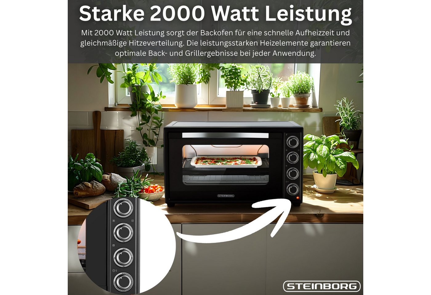 STEINBORG Minibackofen SB-3019, 60L – Bild 3 von 5