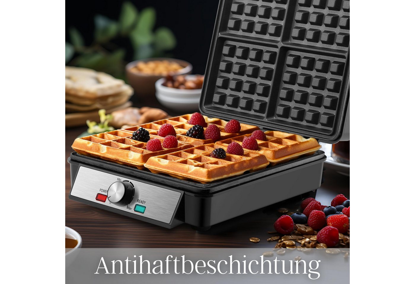STEINBORG Waffeleisen SB-2060, 1200 W, Anftihaftbeschichtung, Cool-Touch-Technologie – Bild 5 von 5