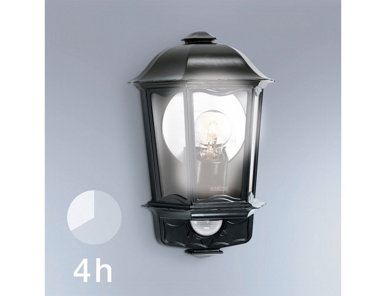 steinel Außen-Wandleuchte L 190, Bewegungsmelder, Leuchtdauer einstellbar, Nachtlichtfunktion, Softlichtstart, Tageslichtsensor, mehrere Helligkeitsstufen, Leuc – Bild 3 von 5