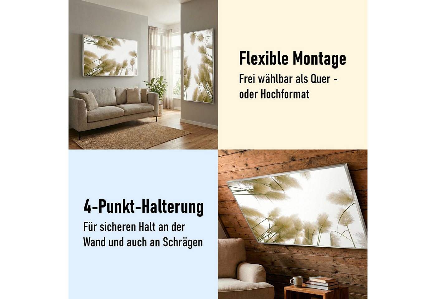 STEINFELD Heizsysteme Infrarotheizung Bild 600W, 100x60cm, Made in Germany, 7 Jahre Garantie, mit Thermostat, Silber – Bild 3 von 5
