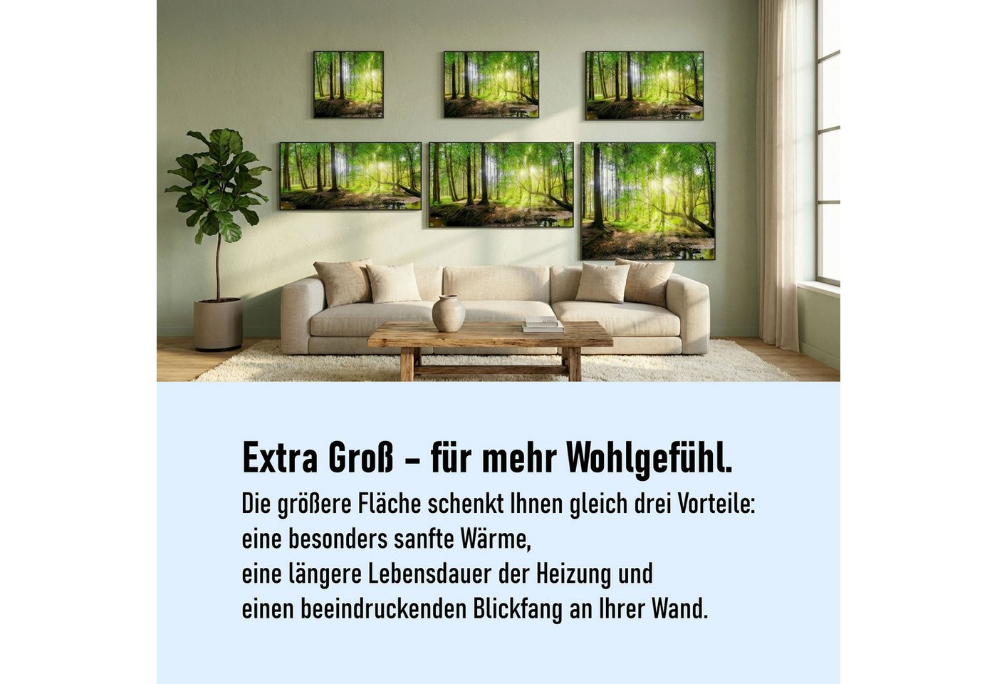 STEINFELD Heizsysteme Infrarotheizung Bild 750W, 120x60cm, Made in Germany, 7J Garantie, mit Thermostat, viele Motive – Bild 5 von 5