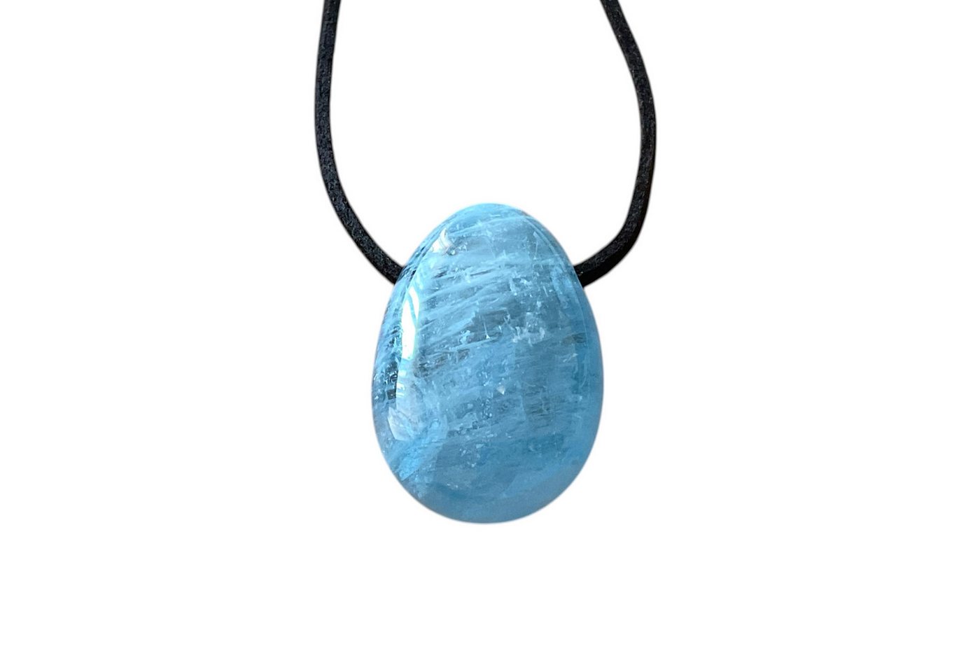 Steinfixx® Amulett Set Edelstein Anhänger aus echtem Aquamarin I Tropfenanhänger (30x20mm, 1-tlg., meisterhaft poliert, Brasilien), incl. 80 cm Wildlederband un – Bild 5 von 5