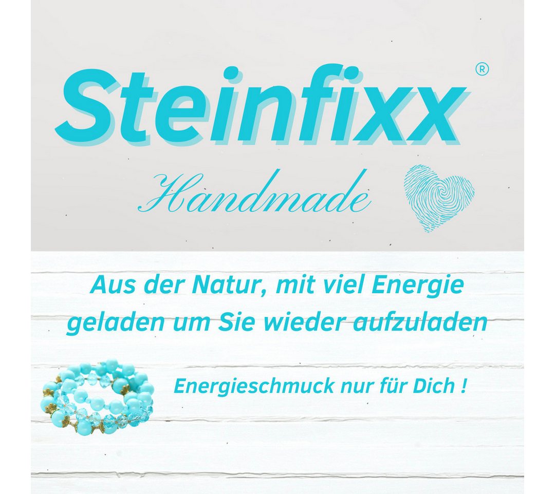 Steinfixx® Armband Echtes Mondstein Perlenarmband mit Angel Aura Perlen (Handgearbeitet in Deutschland, 1-tlg., mit kleinem versilberten Schmetterlinganhänger,  – Bild 3 von 5