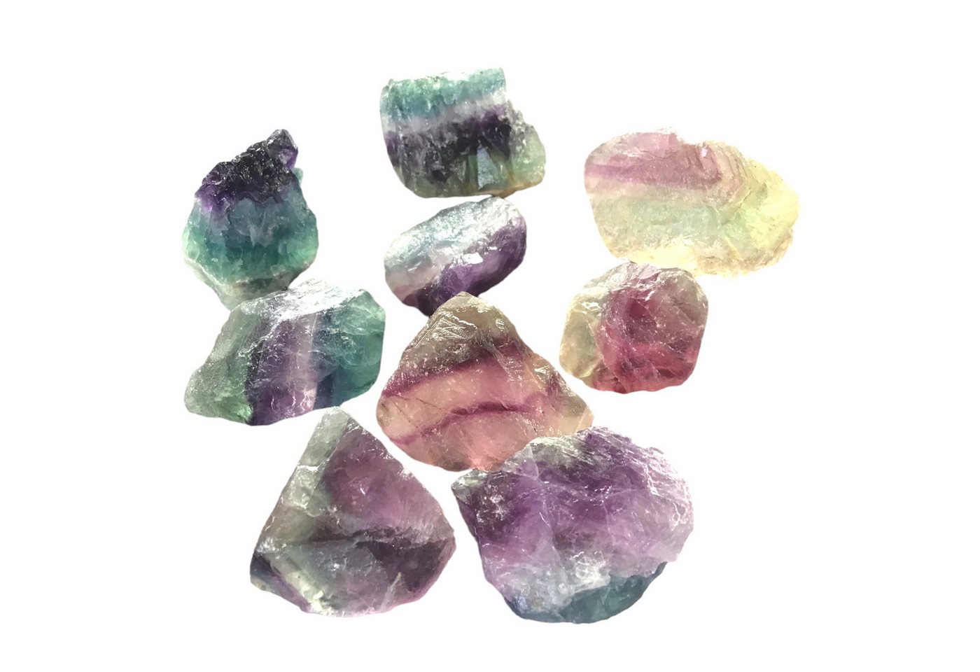 Steinfixx® Edelstein Regenbogenfluorit I Rohsteine I 300 Gramm, (je ca. 2-3 cm, 1-St., ca. 10 Rohsteine), AAA-Qualität aus Brasilien – Bild 2 von 5