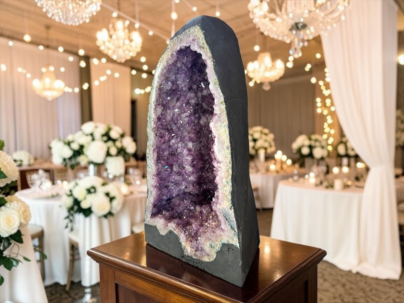 Steinfixx® Edelstein XXL Amethyst Druse mit phantastischen Kristallen 29x24x57 cm 39,8 KG, (Unikat-Masterpiece 1472, 1-St., Highlight für jeden Raum), AAA-Quali – Bild 2 von 5
