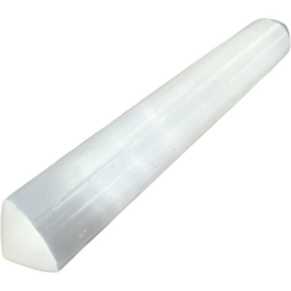 Steinfixx® Massagestein Selenit Massagestab mit schmaler und breiter Spitze - große 14x3x3 cm, Doppelspitze 1-tlg., ein Selenit Massagestab, Akkupressur von spe