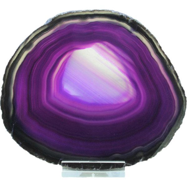 Steinfixx® Mineralstein Achatscheibe 12-15 cm mit Acrylständer I beidseitig poliert, (lila, rot, blau, schwarz oder braun, 1-St., AAA-Qualität aus Brasilien), B