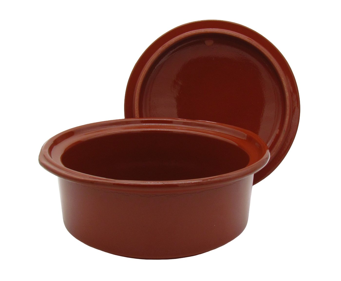 steinwohn Schmortopf Ton-Cocotte mit Deckel - Glasierter Schmortopf, Ton, 4 verschiedene Größen - für Ceran, Gas, Ofen & Grill – Bild 4 von 5