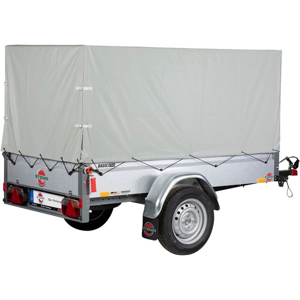 STEMA PKW-Anhänger Basic 750 Kippsdeichsel, max. 593 kg, 3-tlg., ink. 80 cm Hochplanen-Set