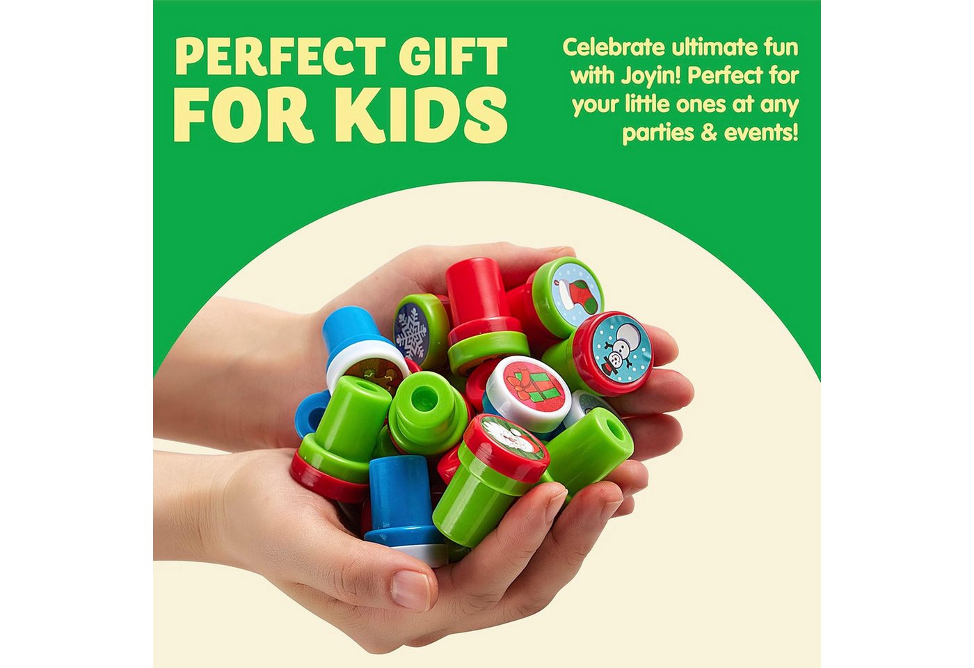 JOYIN Stempel JOYIN Kinder Weihnachtsstempel-Set, 48 Stück 12 Motive – Bild 4 von 5